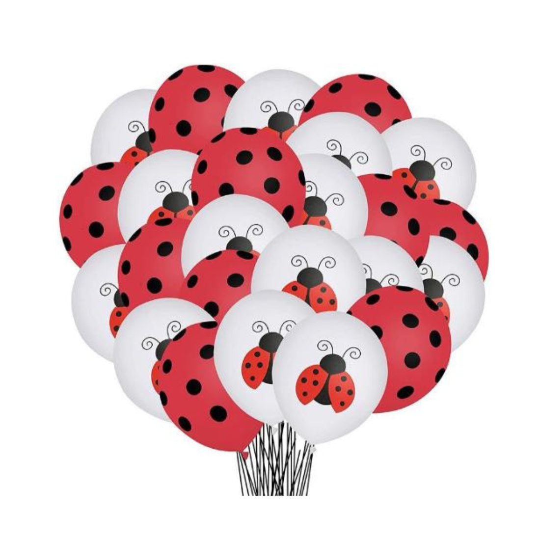 Ballonnen lieveheersbeestjes - 10 stuks