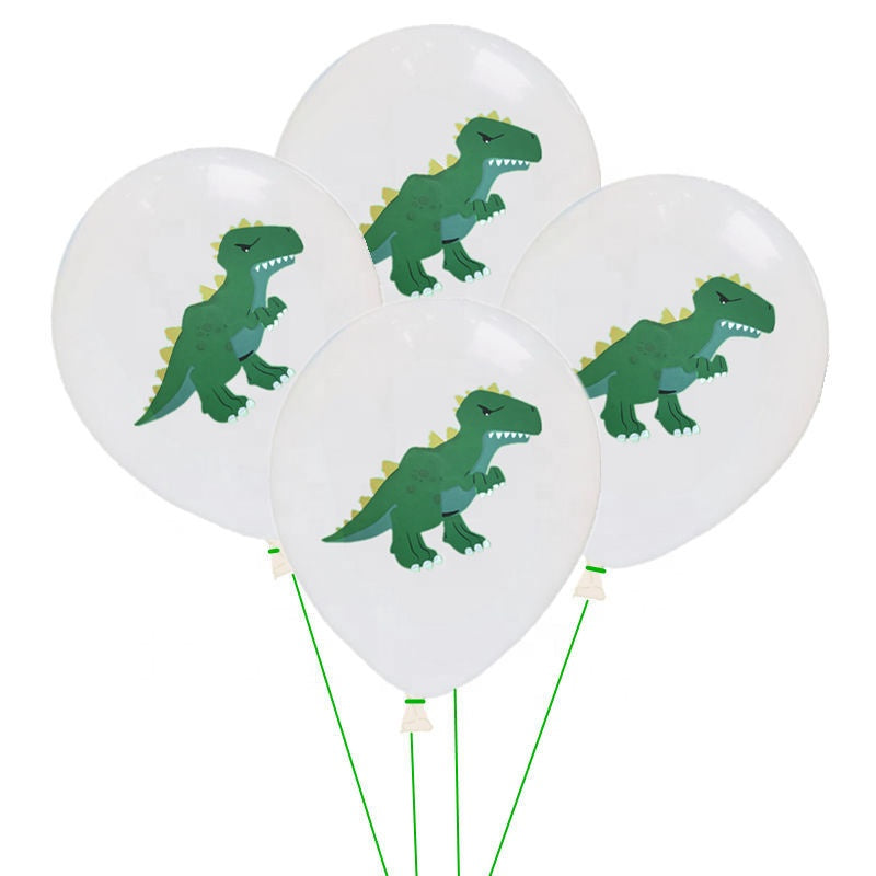 Ballonnen dinosaurus wit