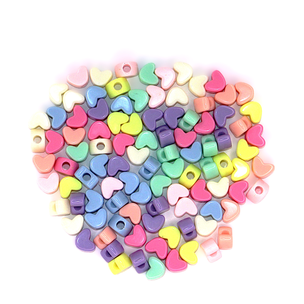 Kralen hartjes pastel