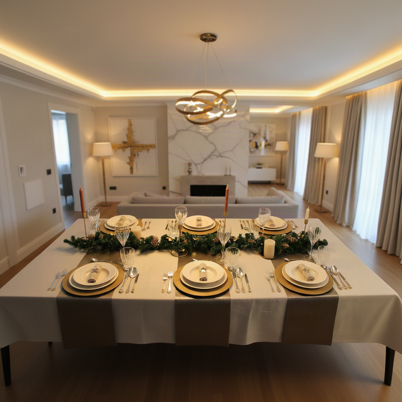 Sfeer tafelaankleding beige