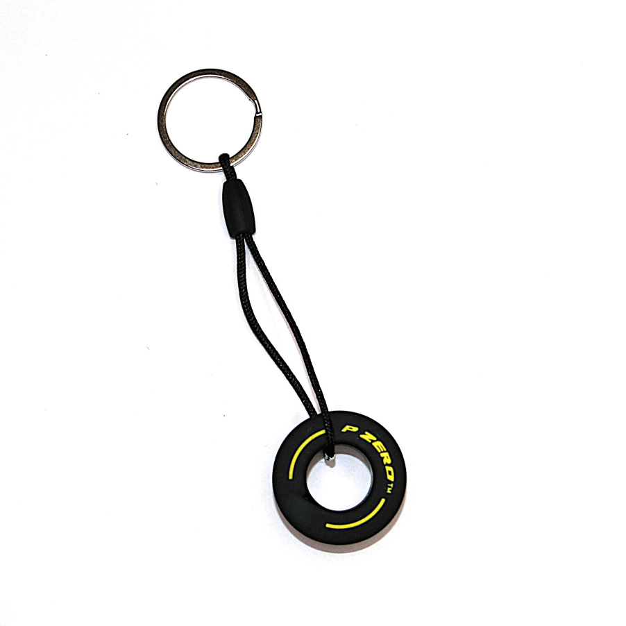 Sleutelhanger racing autoband geel