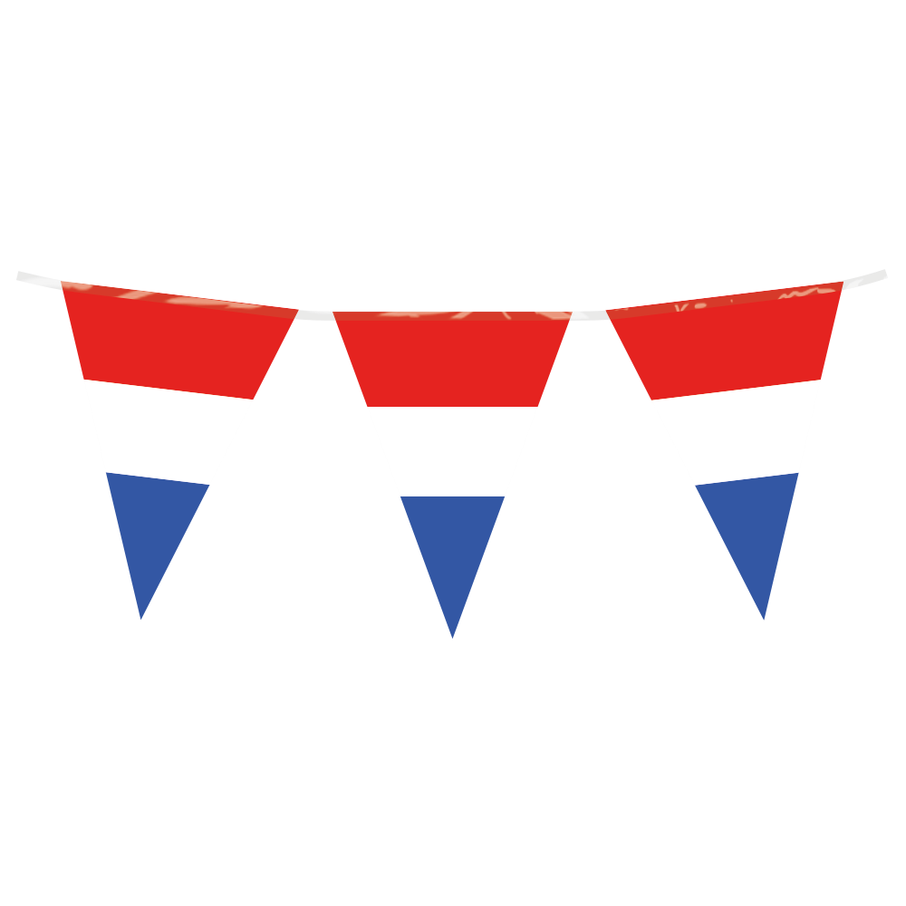 Vlaggenlijn rood wit blauw - 10 meter