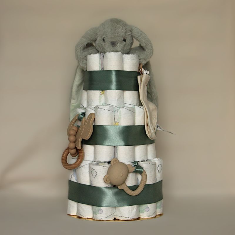 Luiertaart groen konijn