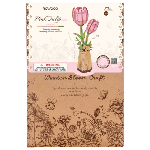 3D puzzel roze Tulp TW082