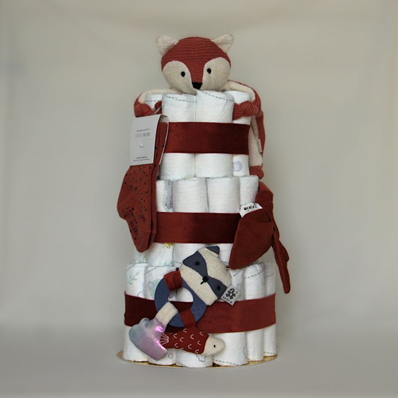 Luiertaart rood/bruin vos