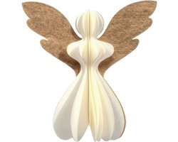 Handgemaakt papieren engel wit - 17,5 cm