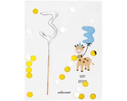 Happy Birthday Mini Wondercard met sterretje 3 jaar