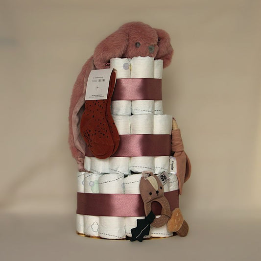 Luiertaart roze konijn