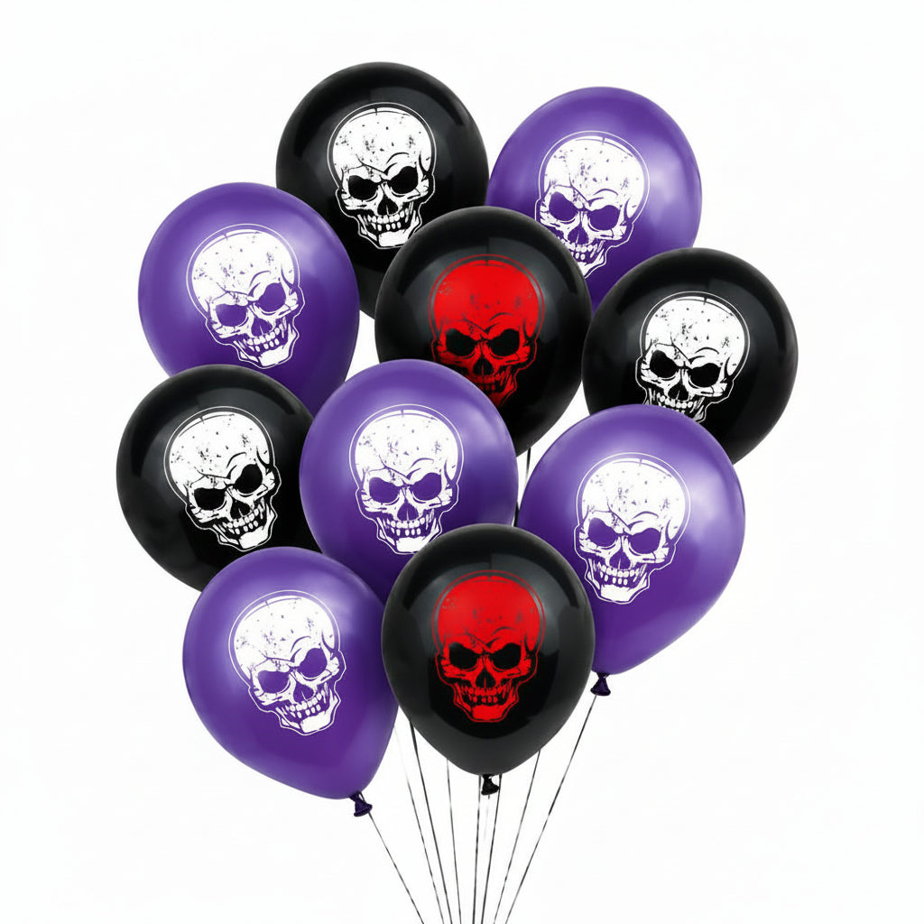 Ballonnen Halloween schedels | 10 stuks