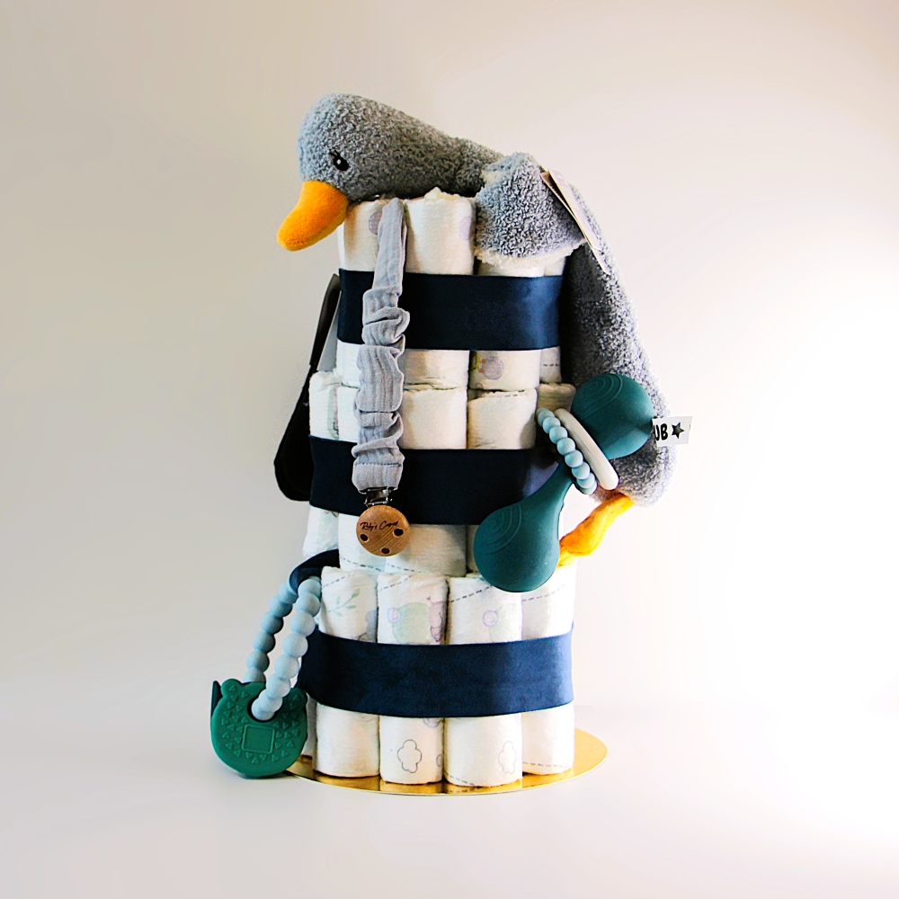 Luiertaart blauwe eend