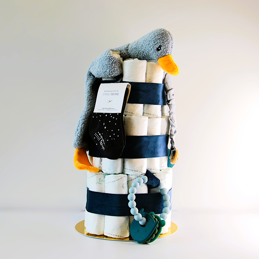 Luiertaart blauwe eend