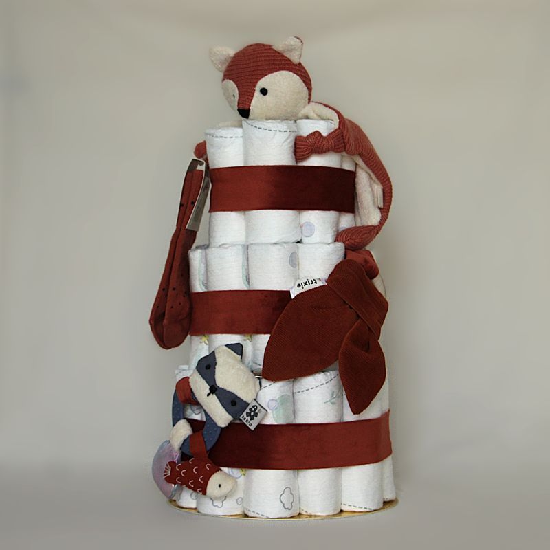 Luiertaart rood/bruin vos