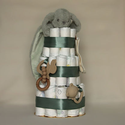 Luiertaart groen konijn