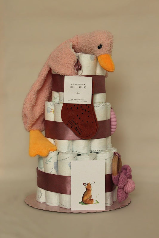 Luiertaart roze eend