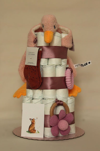 Luiertaart roze eend