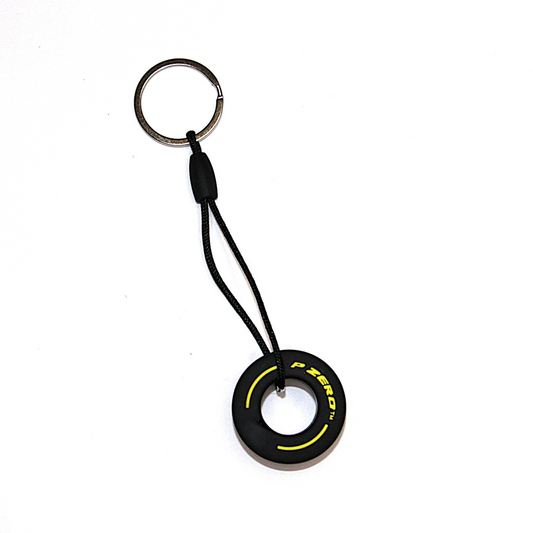 Sleutelhanger racing autoband geel