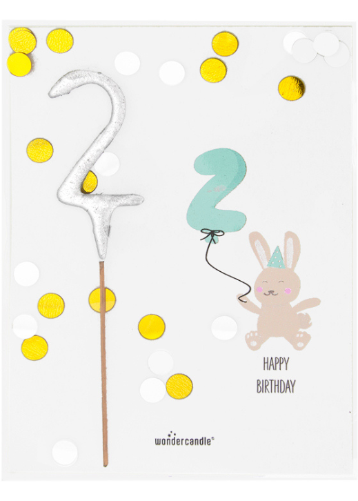 Happy Birthday Mini Wondercard met sterretje 2 jaar