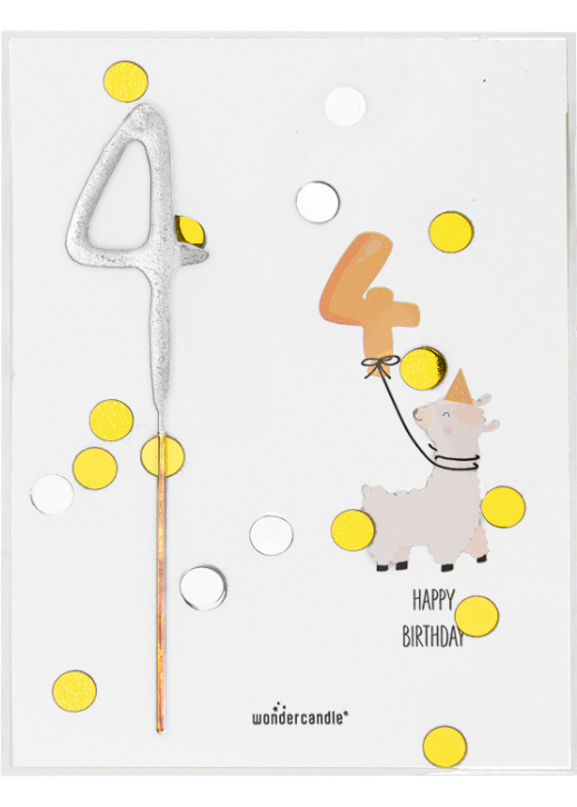 Happy Birthday Mini Wondercard met sterretje 4 jaar