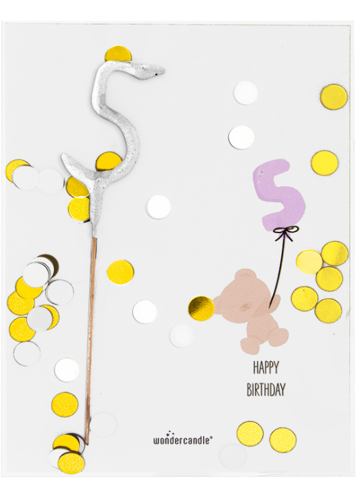 Happy Birthday Mini Wondercard met sterretje 5 jaar